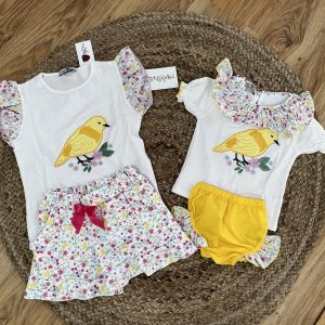 Conj flores pantalón