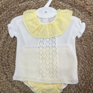 Conj hilo blanco y amarillo