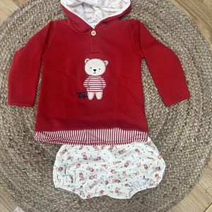 Conjunto rojo oso niño